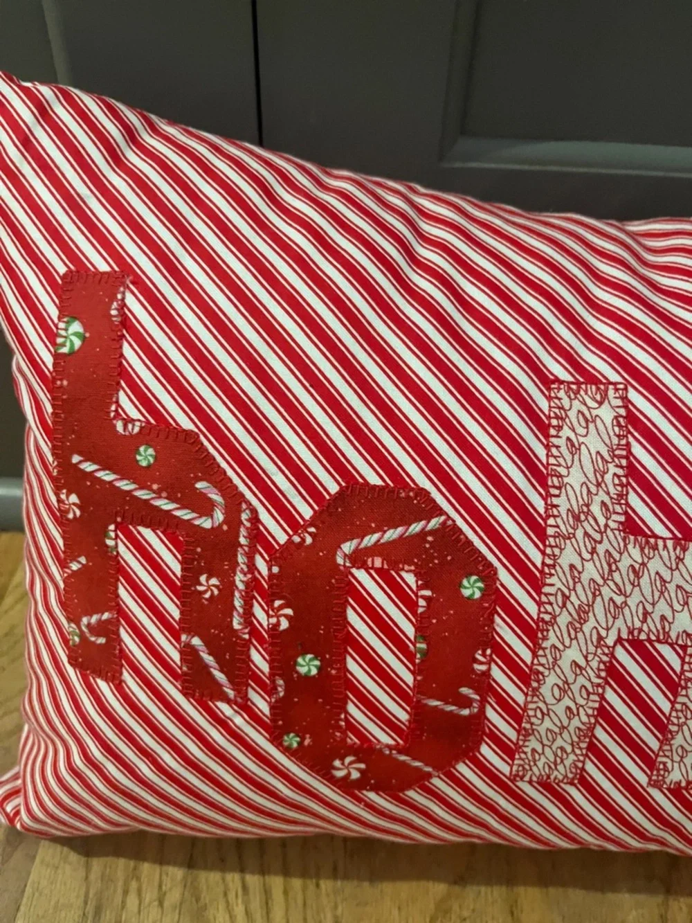 Holiday 'Ho Ho Ho' Red Stripe Decorative Pillow